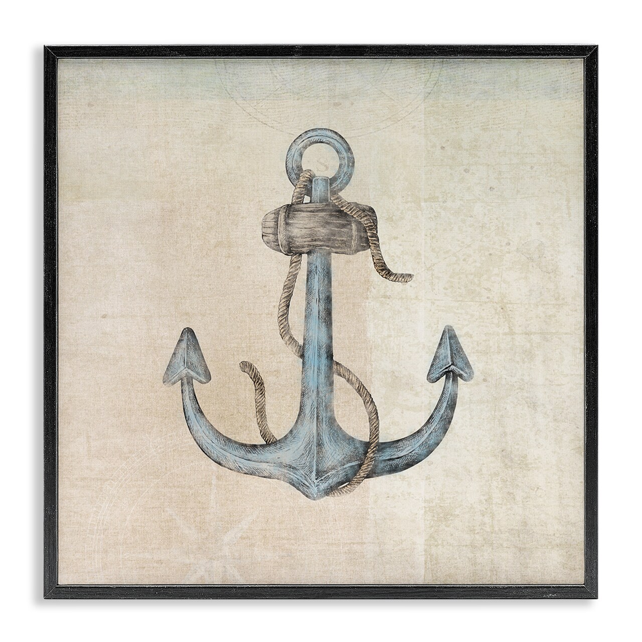 Stupell Industries Rustic Maritime Anchor Framed Giclee Wall Art Design by JG Studios